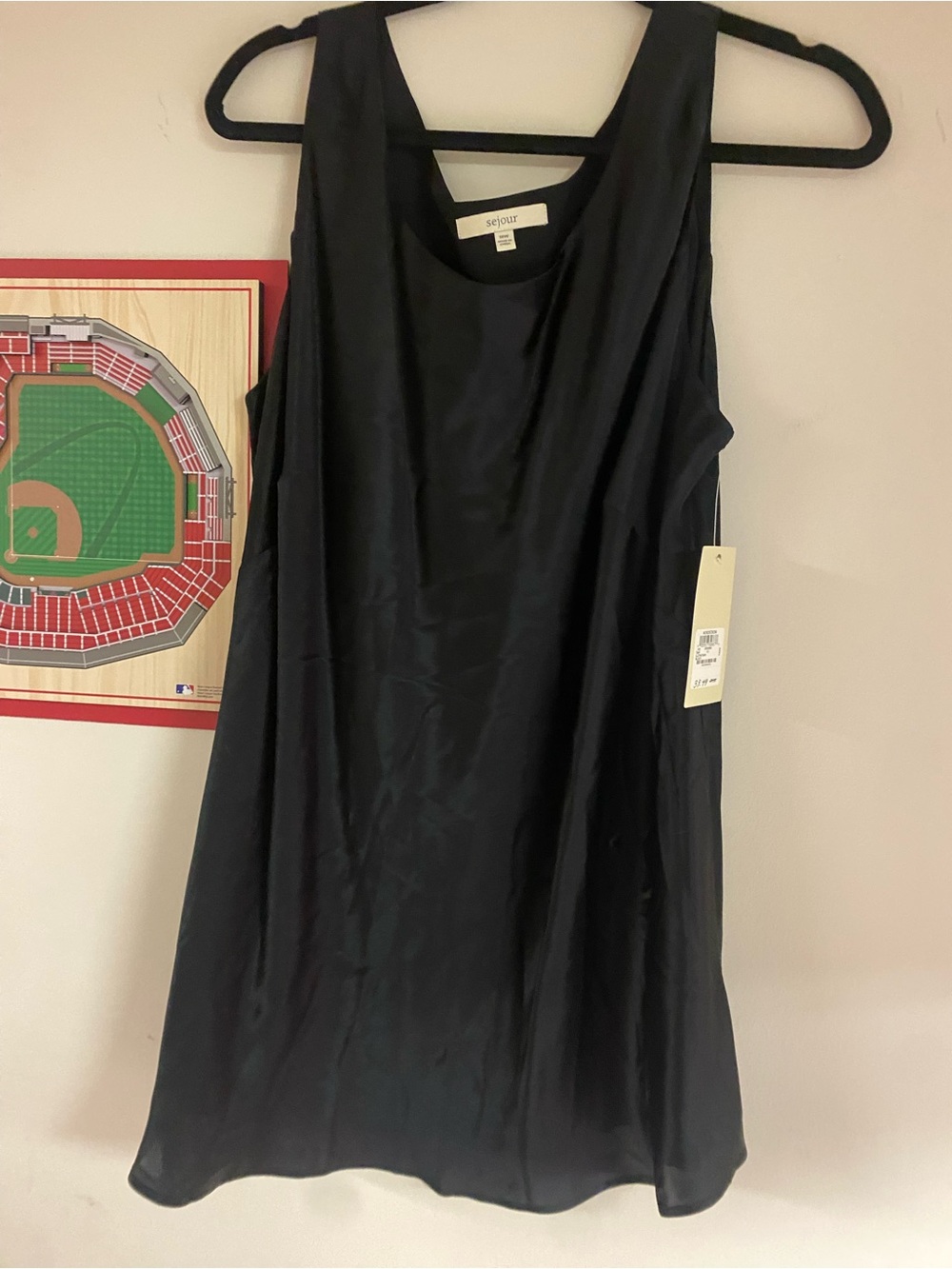 NWT Sejour Black Silk tank